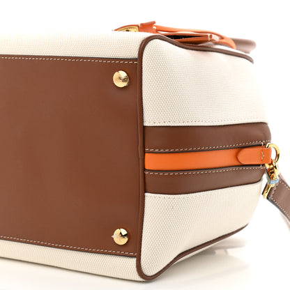Burberry Cotton Canvas Small Logo Cube Bag Natural Tan 9 of 9