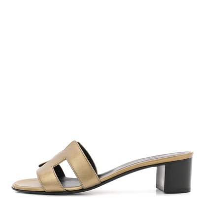 Hermes Metallic Madame Calfskin Oasis Sandals 38 Bronze 1 of 12