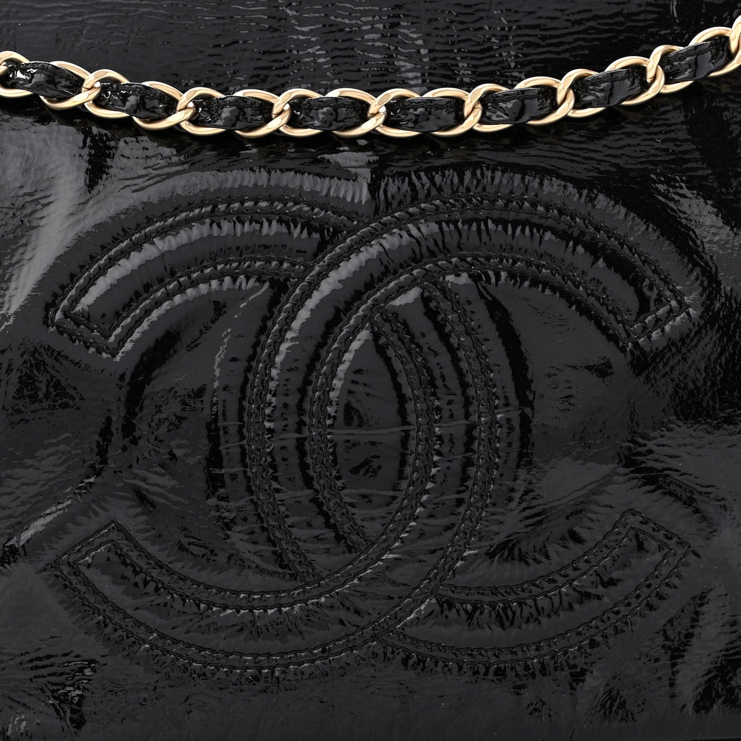 Vinyl Medium Rock and Chain Flap Black