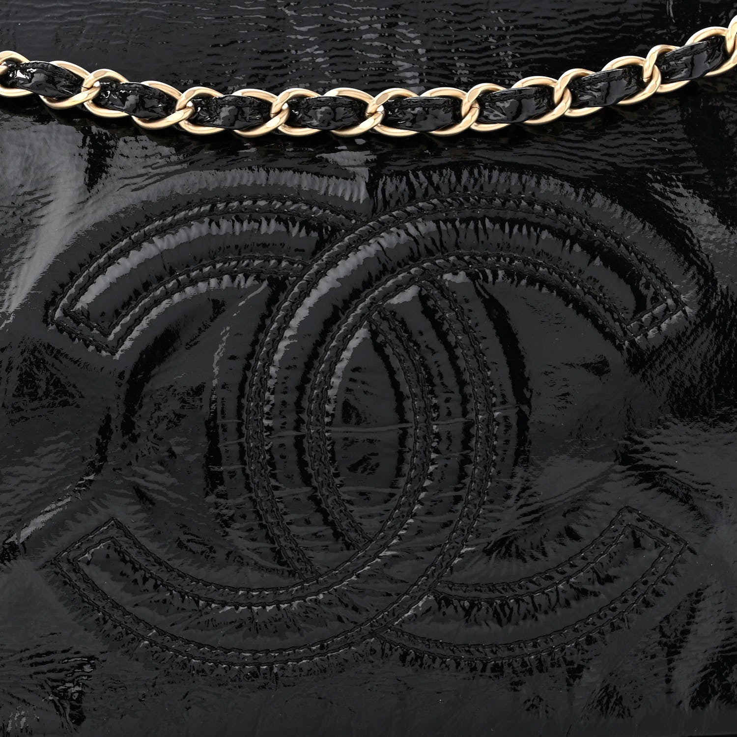 Chanel Vinyl Medium Rock and Chain Flap Black 8 of 11