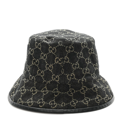 Gucci Jacquard Denim GG Monogram Oscar Bucket Hat M Black Ivory 3 of 10