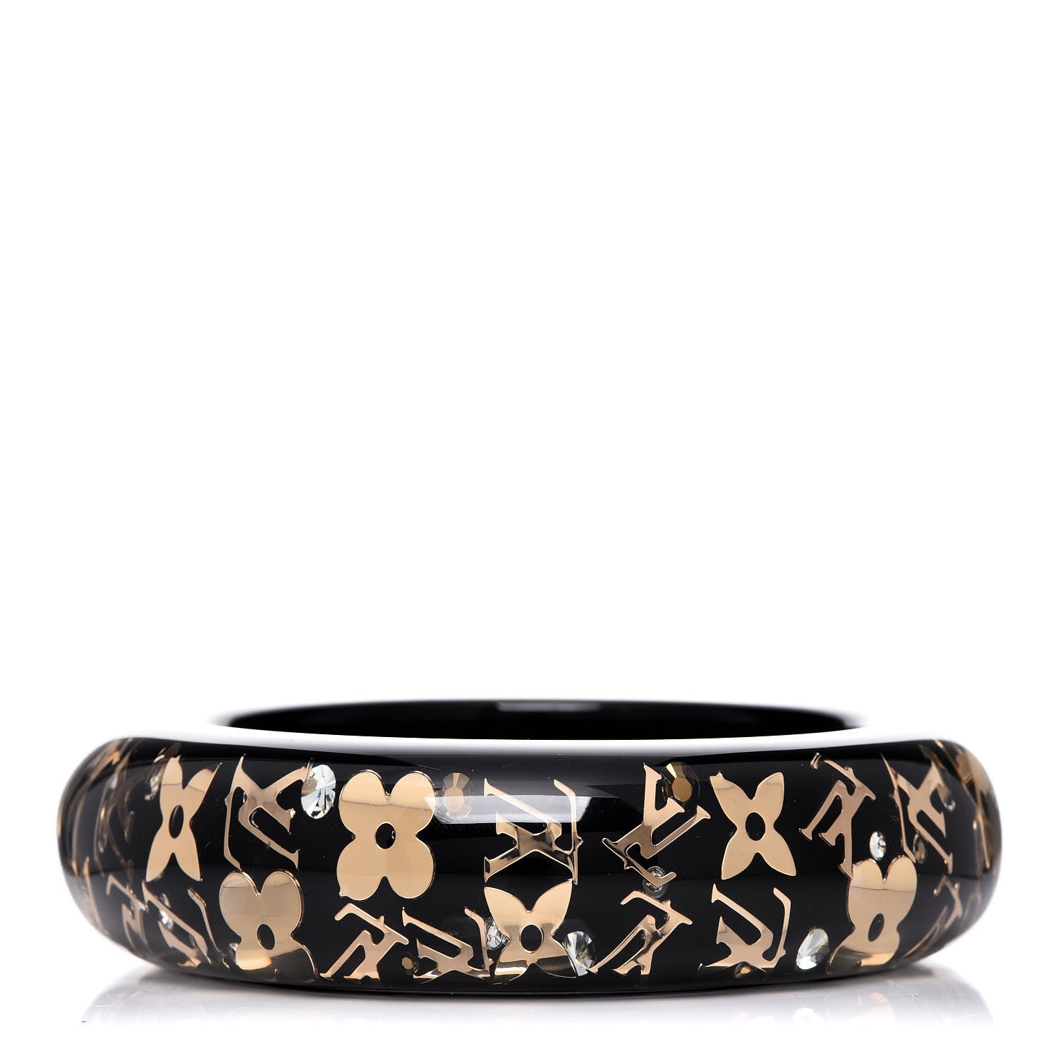 Louis Vuitton Resin Swarovski Medium Inclusion Bracelet GM Black 1 of 4