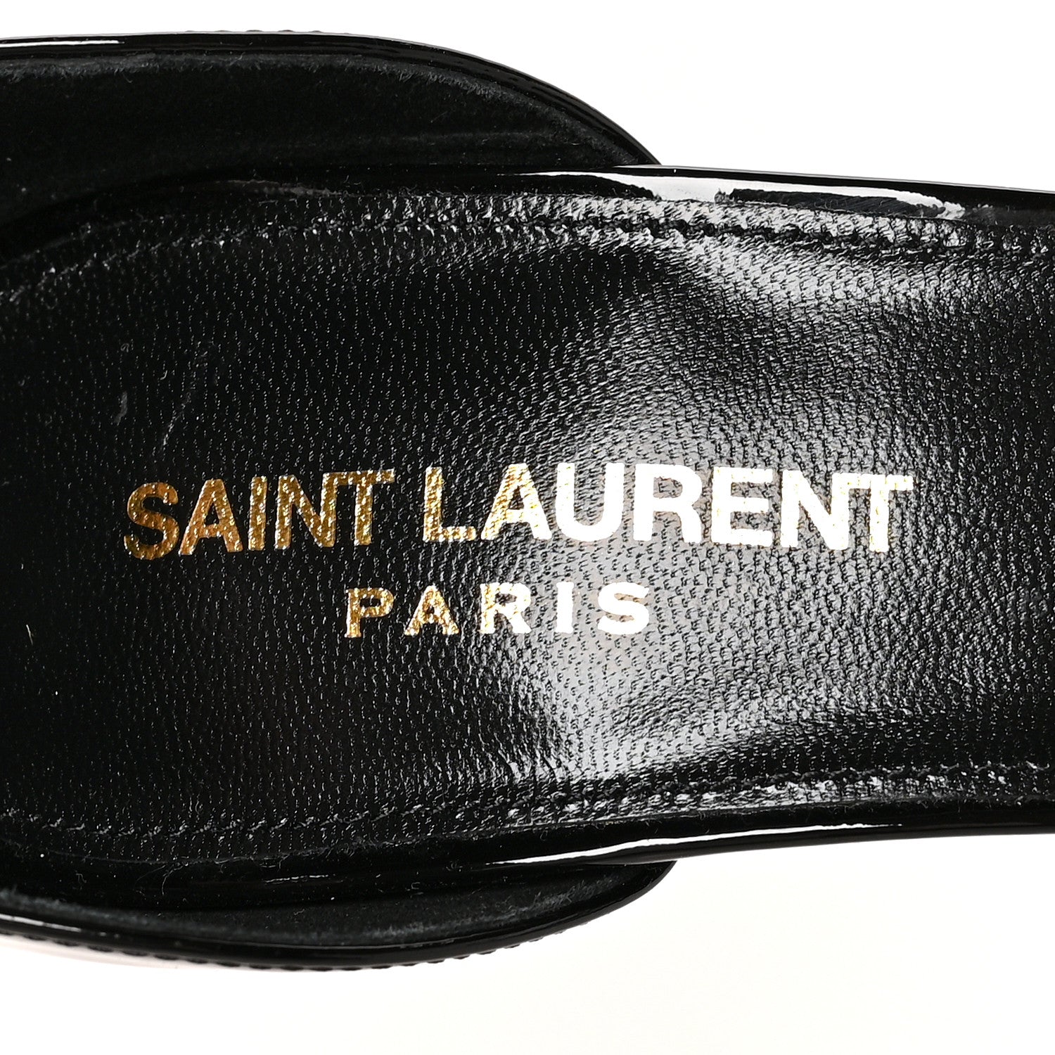 Saint Laurent Patent Calfskin Opyum 110 Sandals 37.5 Black Gold 6 of 7