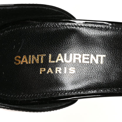 Saint Laurent Patent Calfskin Opyum 110 Sandals 37.5 Black Gold 6 of 7