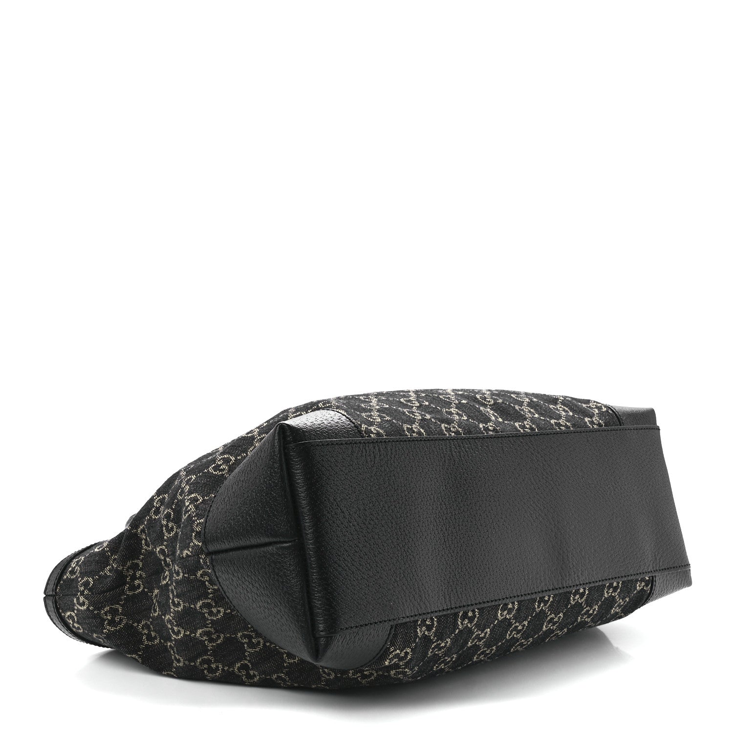 Gucci Jacquard Black Denim GG Monogram Medium Ophidia Shopping Tote Black Ivory 3 of 10