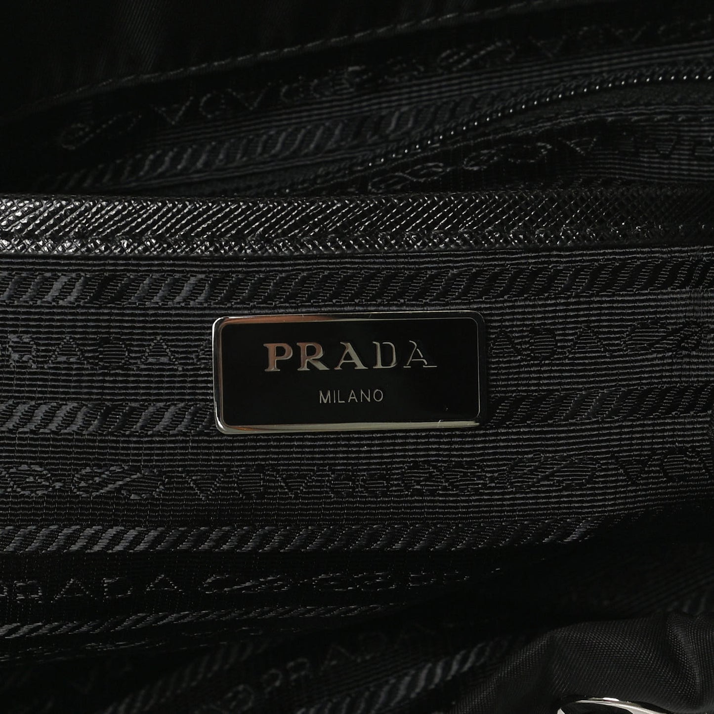 Tessuto Nylon Saffiano Small Backpack Black