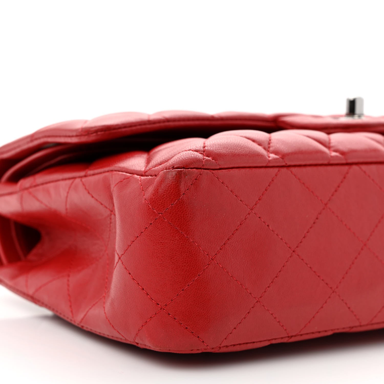 Chanel Lambskin Quilted Medium Double Flap Red 9 of 13