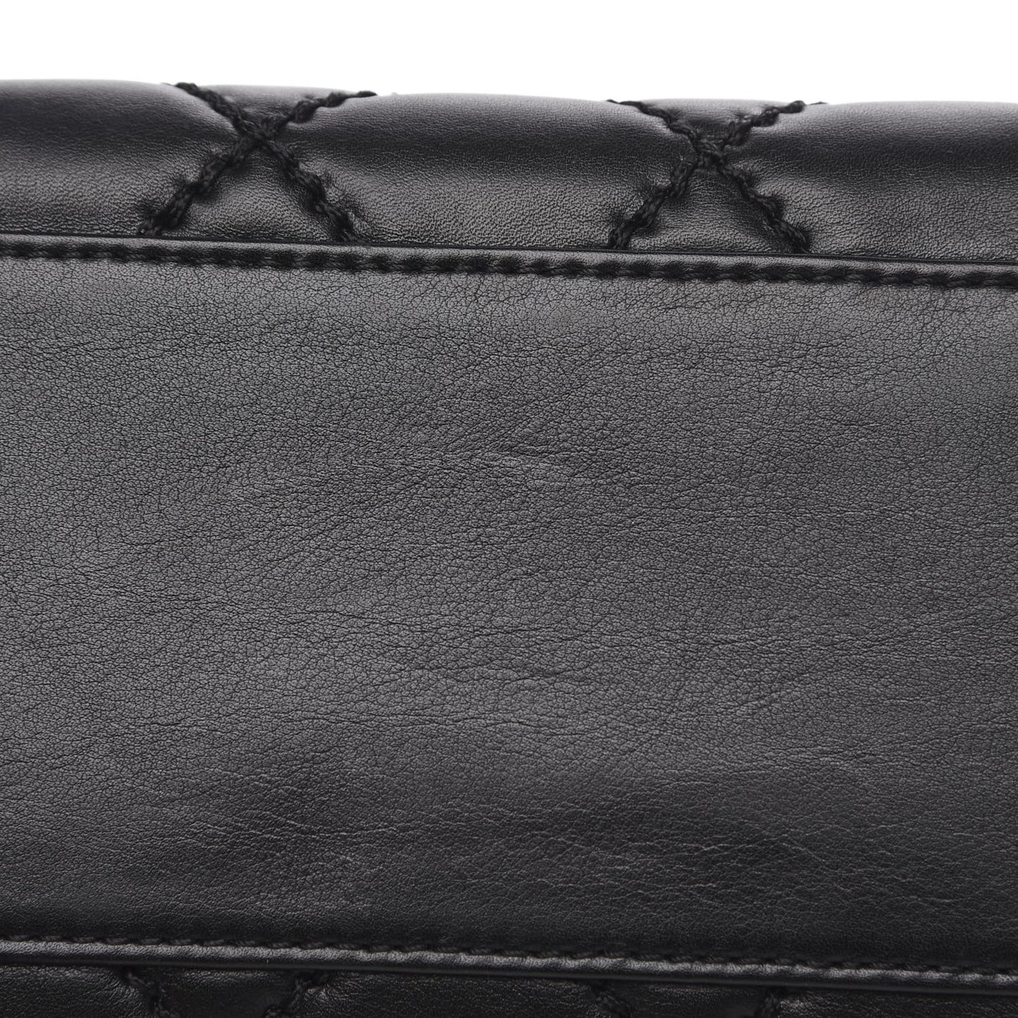 Calfskin Quilted Top Handle Bag Black
