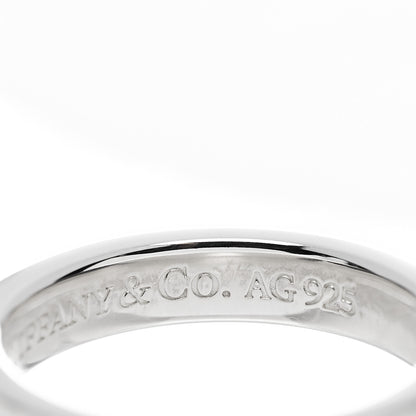 Tiffany Sterling Silver Narrow 1837 Band Ring 53 6.5 4 of 4