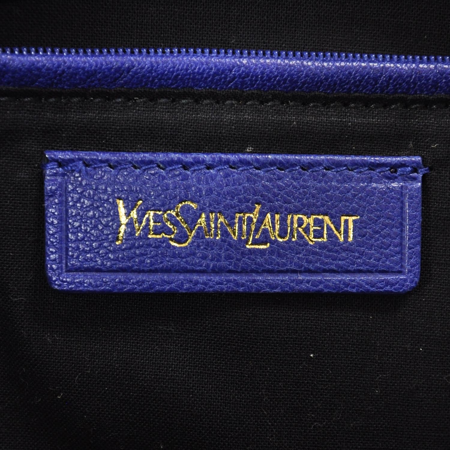 Saint Laurent Leather Large Cabas Chyc Blue 7 of 9