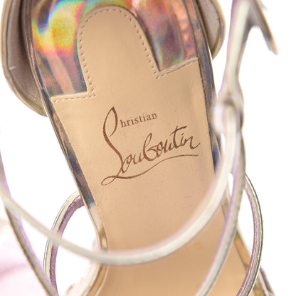 Christian Louboutin Lurex Chocazeppa 120 Platform Wedge Sandals 37 Lupin 7 of 9