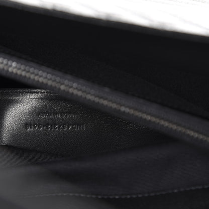 Saint Laurent Sheepskin Matelasse Chevron Monogram Large College Satchel Black 10 of 11