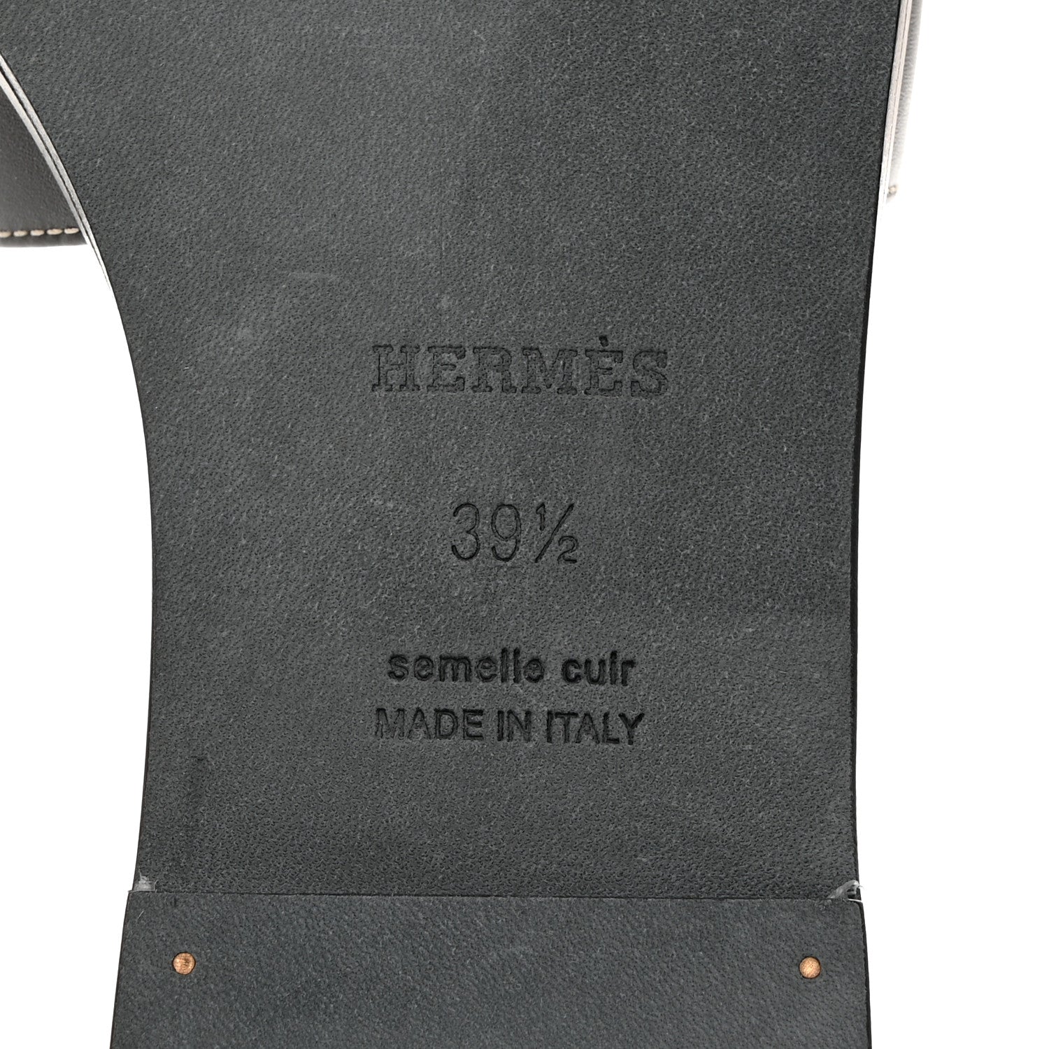 Hermes Box Calfskin Oran Sandals 39.5 Black 8 of 9