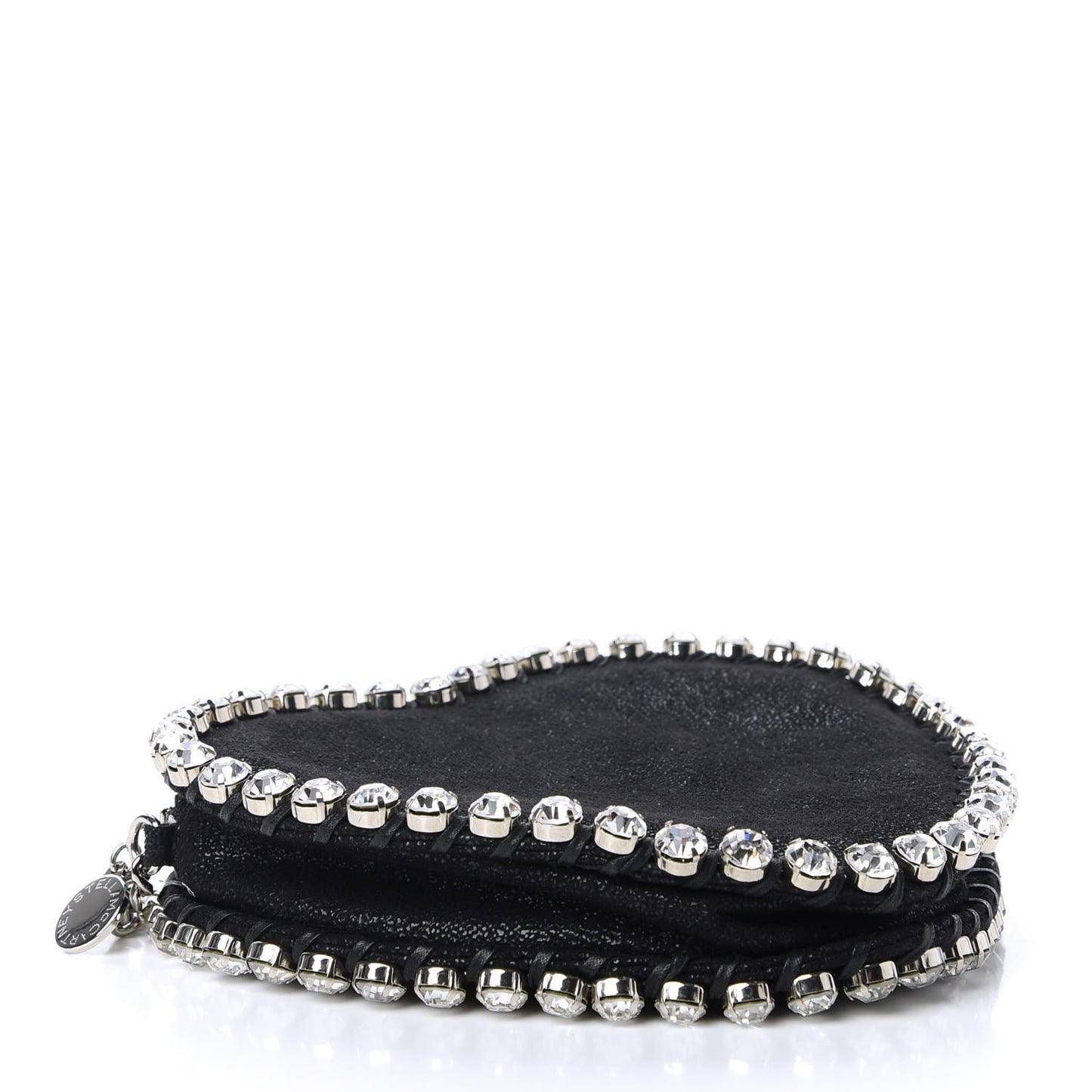 Shaggy Deer Crystal Falabella Heart Crossbody Bag Black