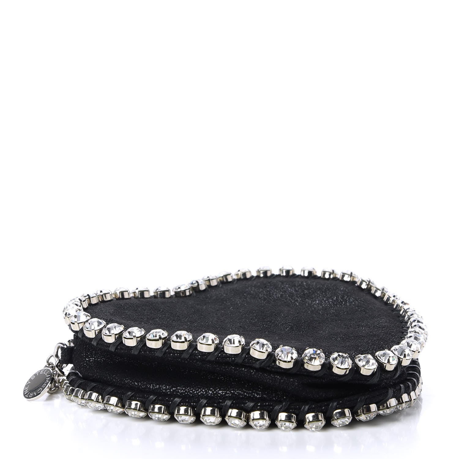 Stella McCartney Shaggy Deer Crystal Falabella Heart Crossbody Bag Black 4 of 9