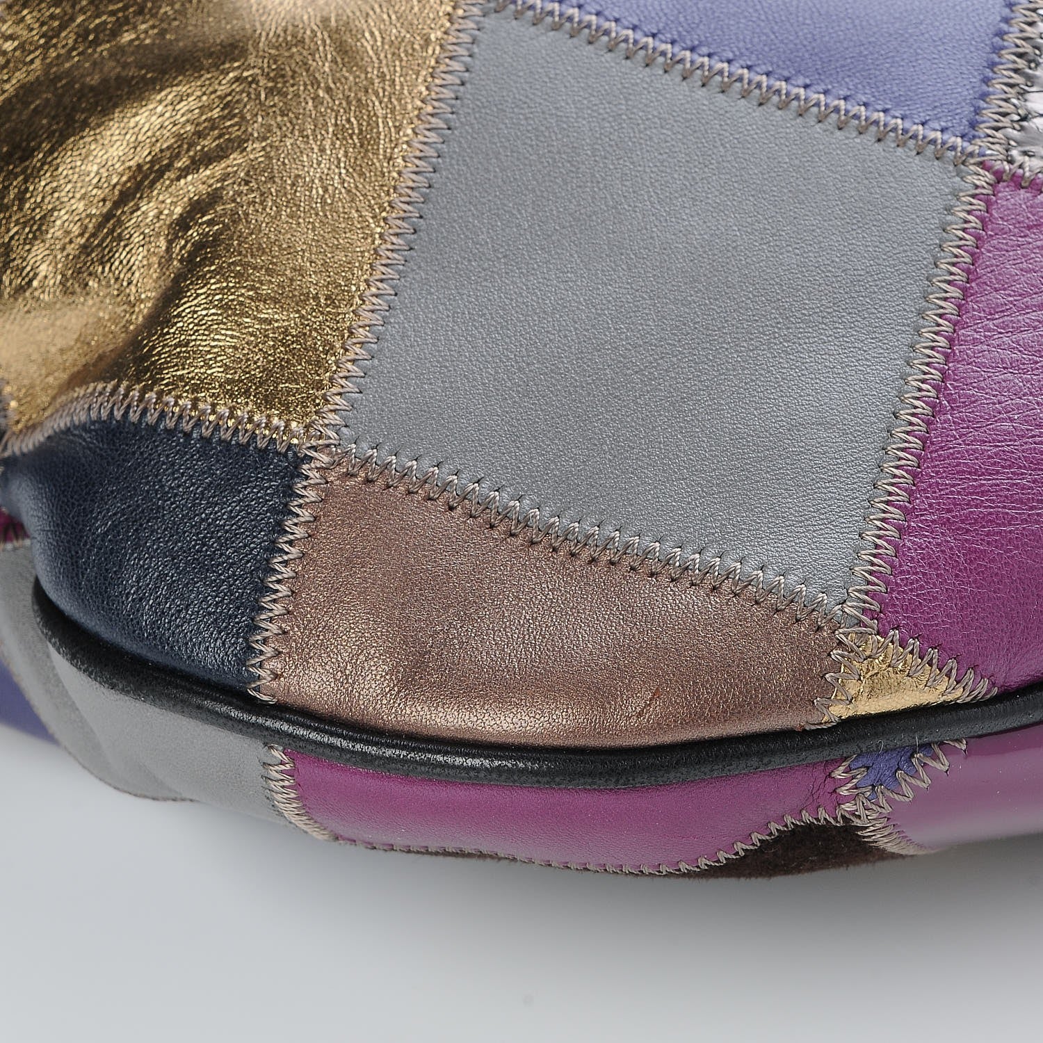 Chanel Lambskin Python Suede Quilted Patchwork Harlequin Hobo Multicolor 9 of 9