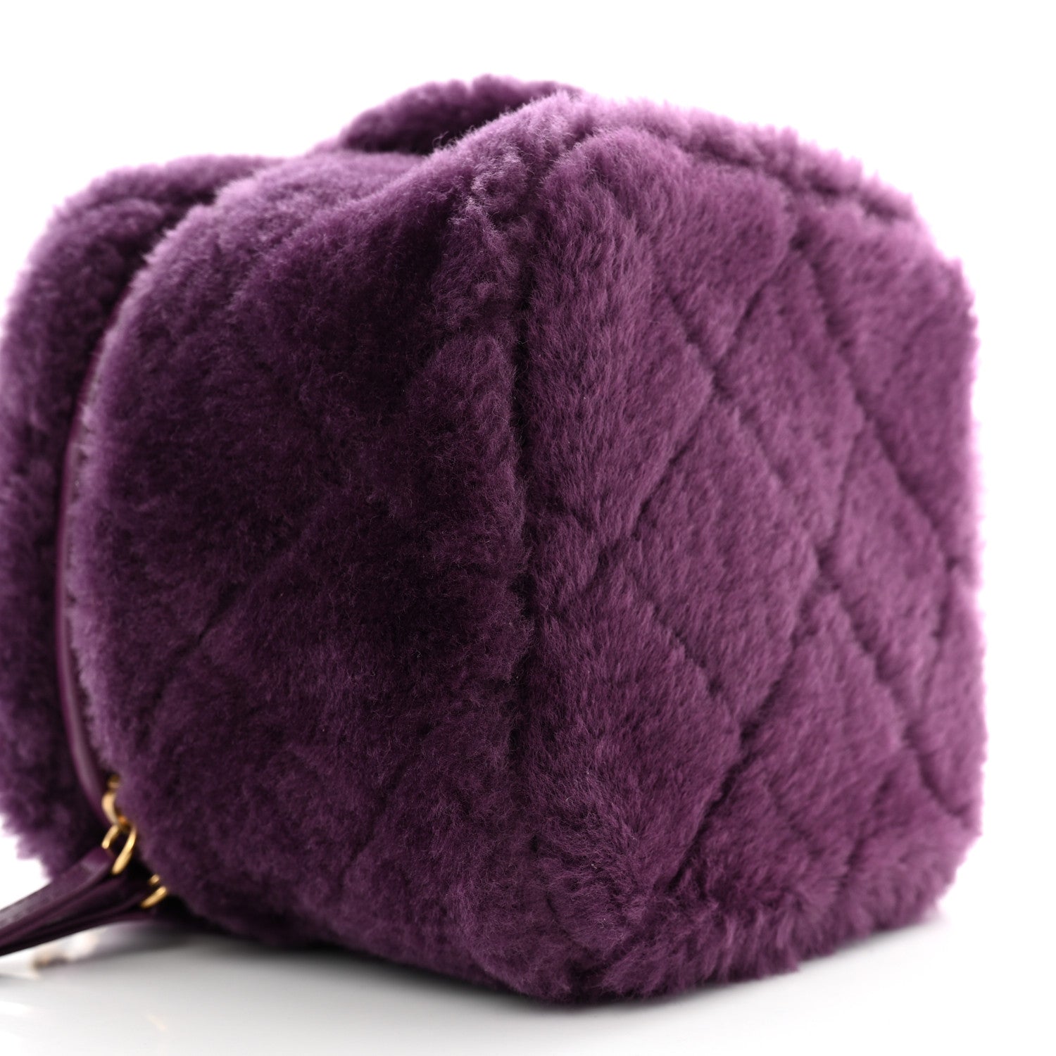 Chanel Shearling Lambskin Quilted Small Vanity Case Purple 9 of 11