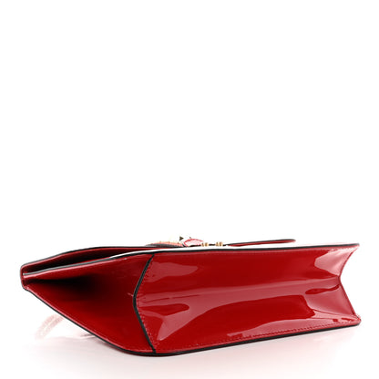 Valentino Garavani Patent Large Glam Lock Rockstud Flap Red 4 of 13