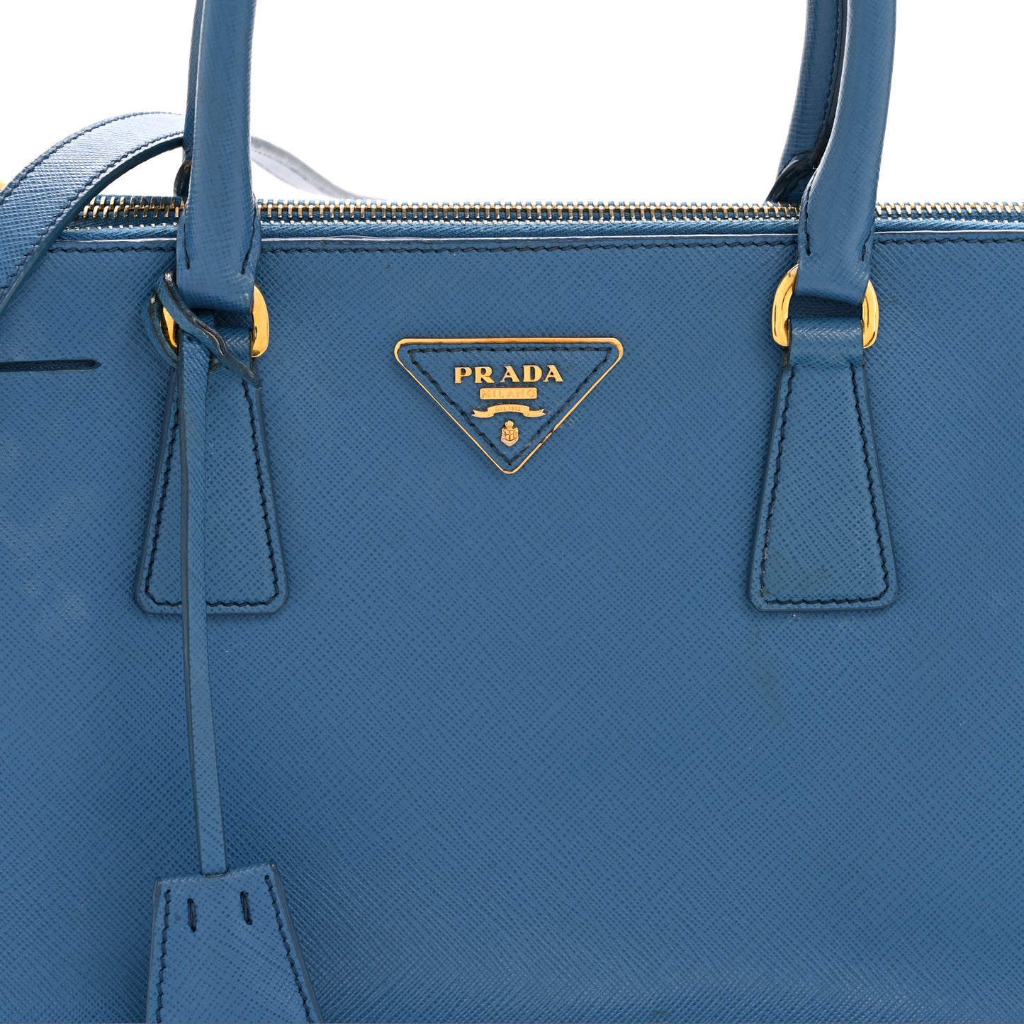 Saffiano Lux Small Galleria Double Zip Tote Cobalto