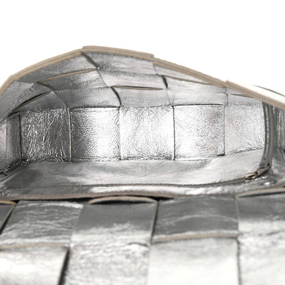 Bottega Veneta Metallic Lambskin Maxi Intrecciato Cassette Crossbody Bag Silver 5 of 13