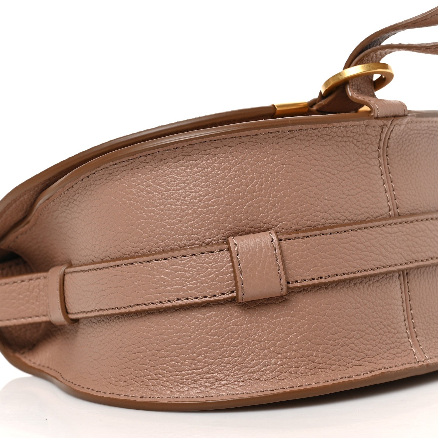 Chloe Grained Calfskin Small Marcie Saddle Bag Wood Rose 7 of 8
