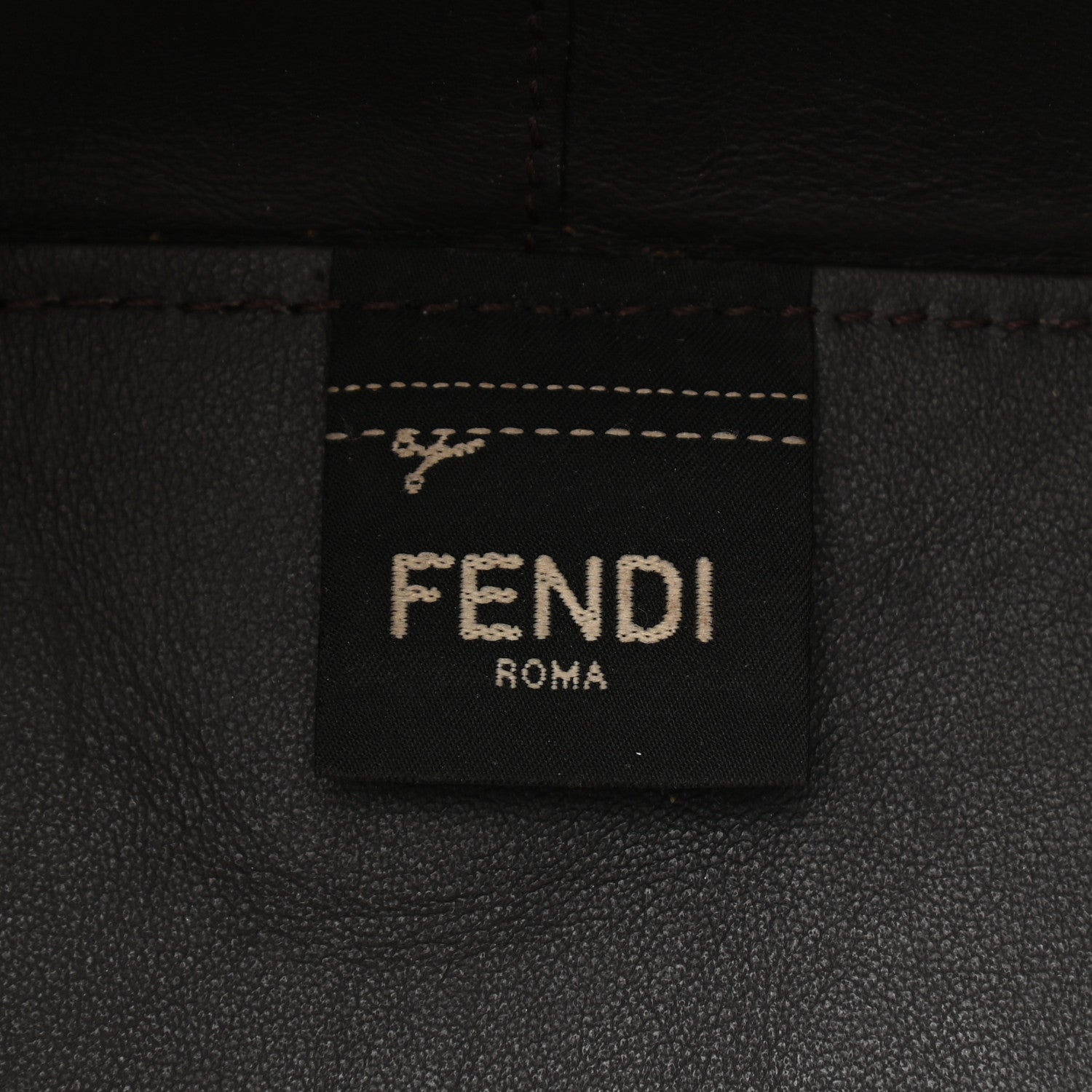Fendi Mesh Vitello Grace F is Fendi FF 1974 Grande Mon Tresor Bucket Bag Marrone Black Ebano 5 of 11