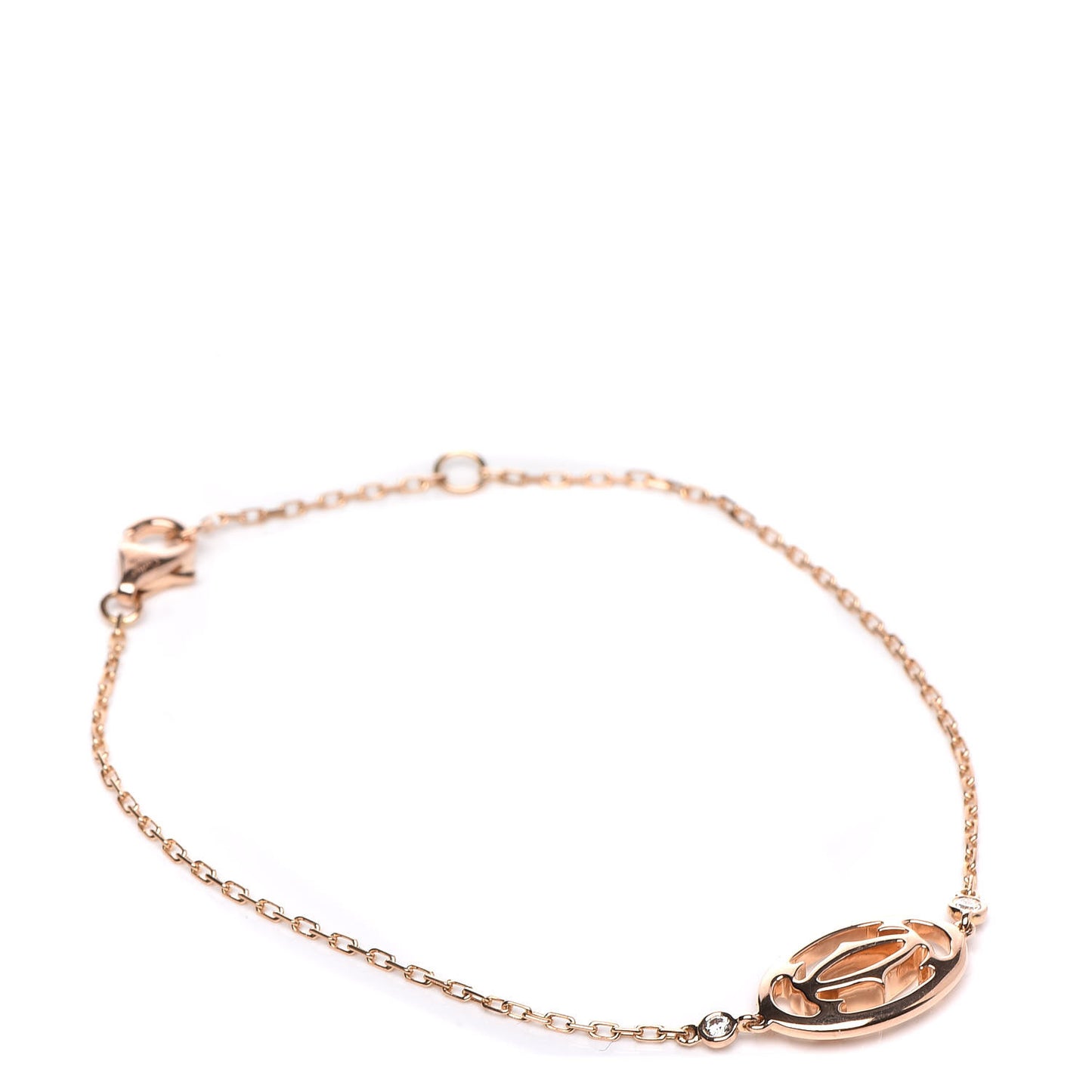 18K Pink Gold Diamond Logo De Bracelet