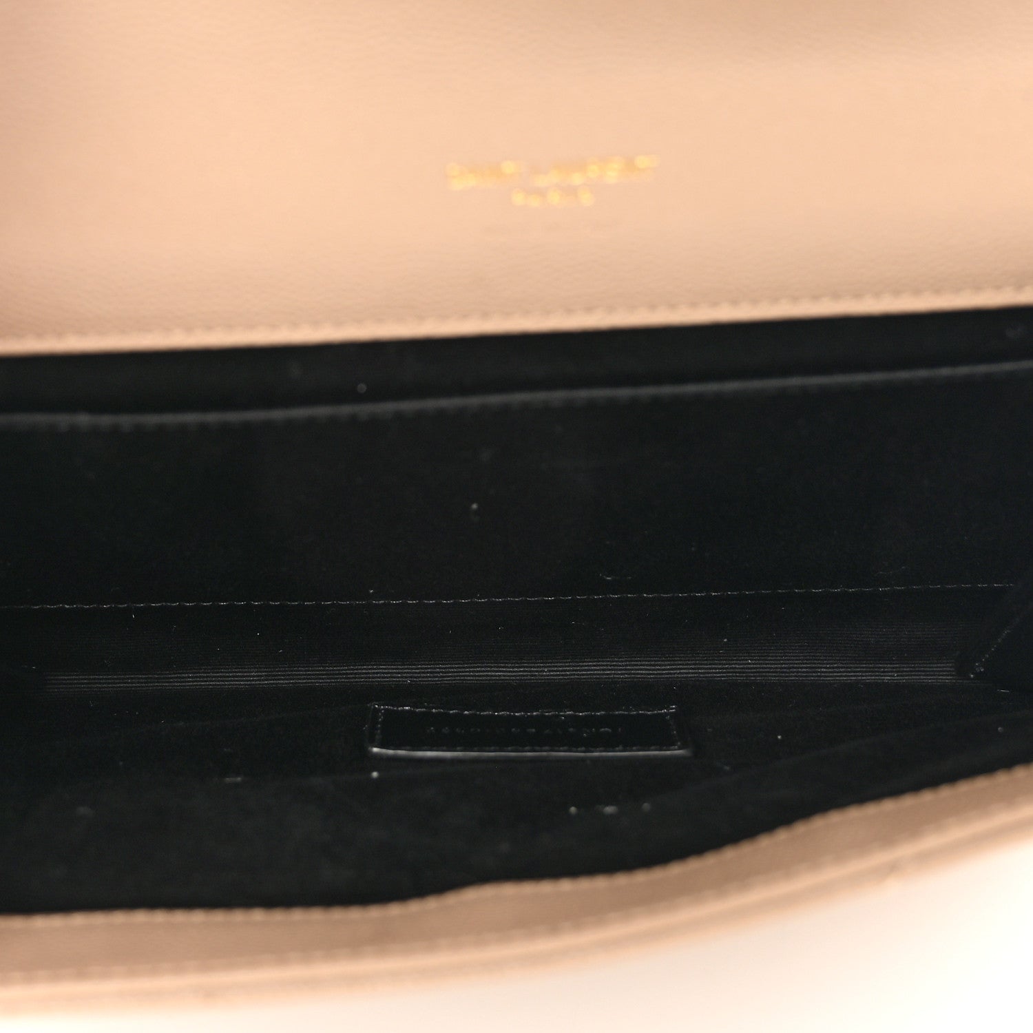 Saint Laurent Grain De Poudre Matelasse Chevron Monogram Envelope Clutch Dark Beige 5 of 8