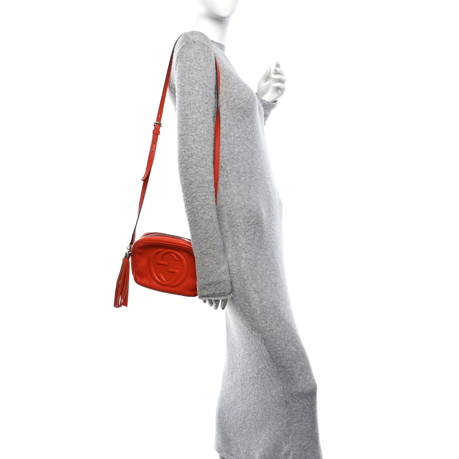 Gucci Pebbled Calfskin Small Soho Disco Bag Sun Orange 2 of 15
