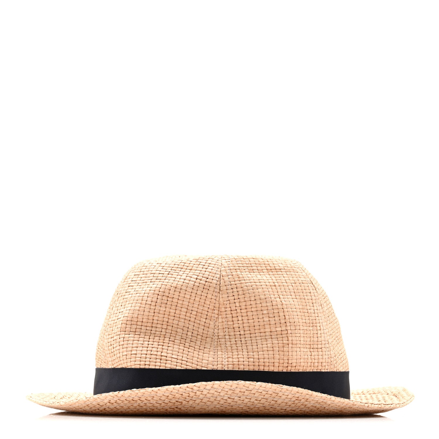 Gucci Straw Grosgrain Wide Brim Hat L Black 4 of 11