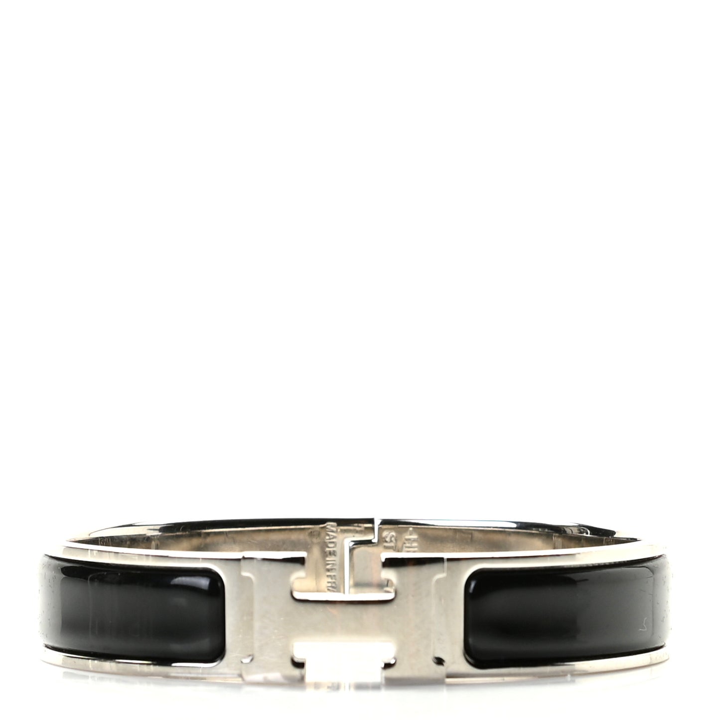 Enamel Narrow Clic Clac H Bracelet PM Black