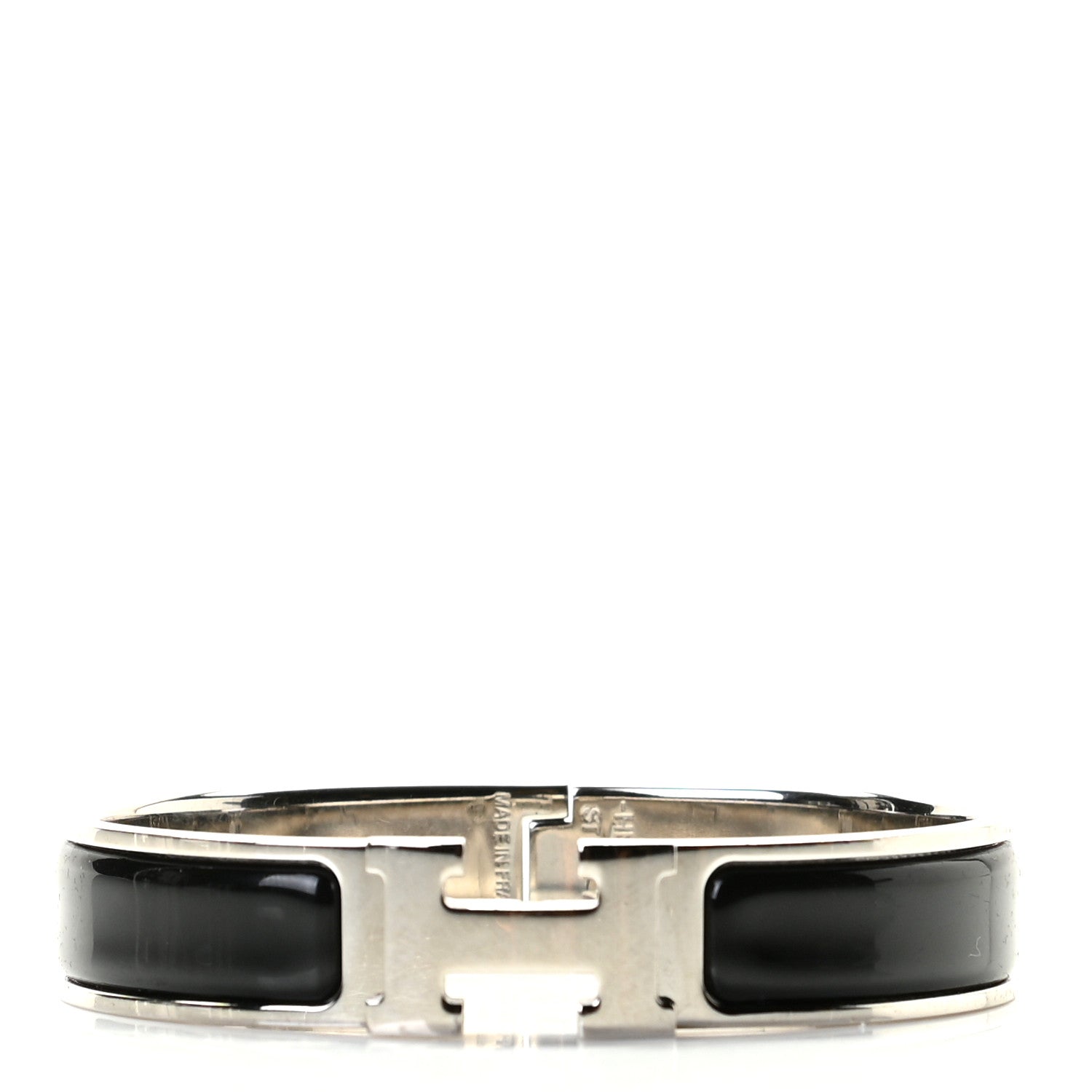 Hermes Enamel Narrow Clic Clac H Bracelet PM Black 1 of 4