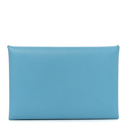 Hermes Epsom Calvi Card Case Celeste 1 of 8