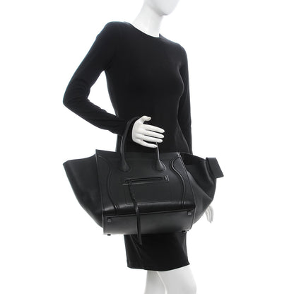 Celine Grained Calfskin Medium Phantom Luggage Black 2 of 10