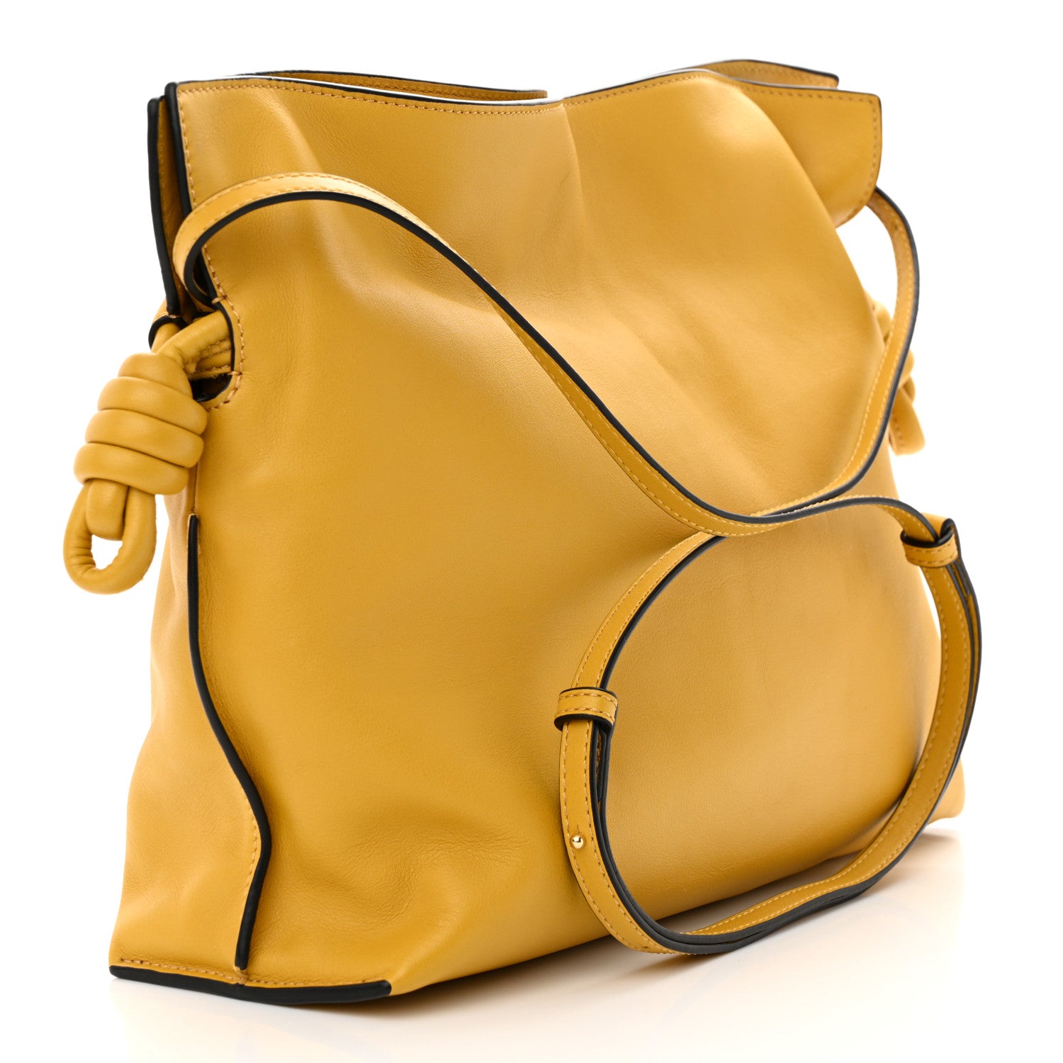 Loewe Calfskin Flamenco Knot Bag Mustard 3 of 10