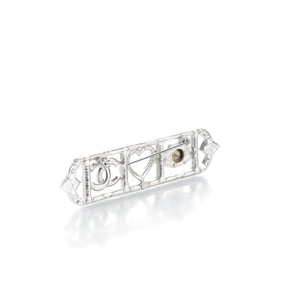Chanel Crystal Eye Heart CC Brooch Silver 3 of 4