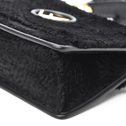Fendi Velluto Astrakan Vitello Dolce F is Fendi Kan I Shoulder Bag Black 8 of 8
