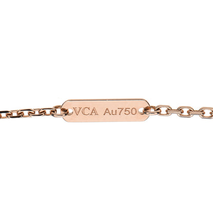 Van Cleef & Arpels 18K Rose Gold Diamond Rhodonite Vintage Alhambra Pendant Necklace 5 of 7