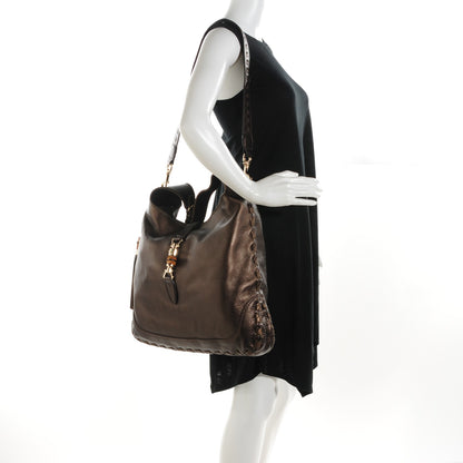 Gucci Calfskin Large New Jackie Shoulder Bag Bronze 2 of 7