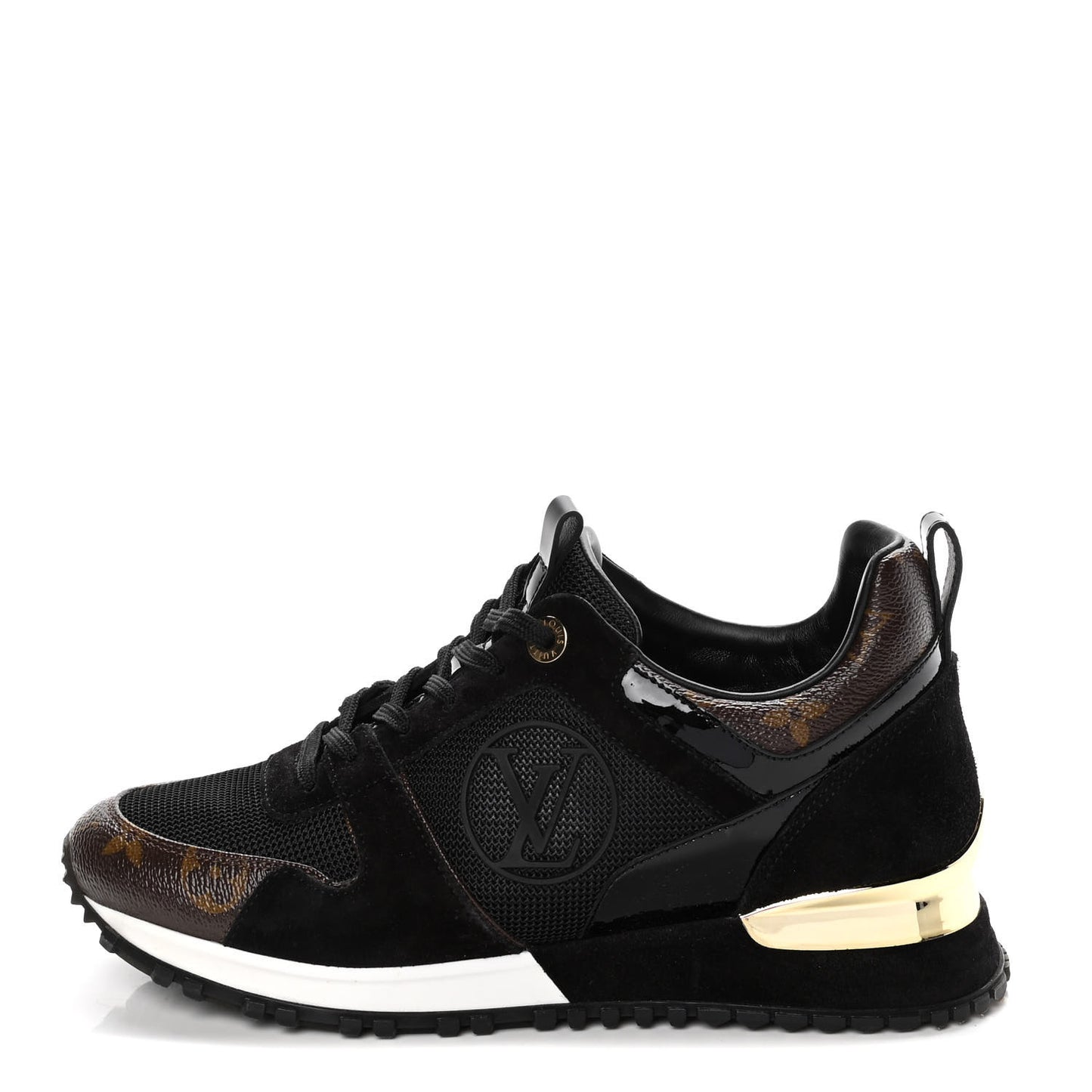 Suede Monogram Run Away Sneakers 37 Black