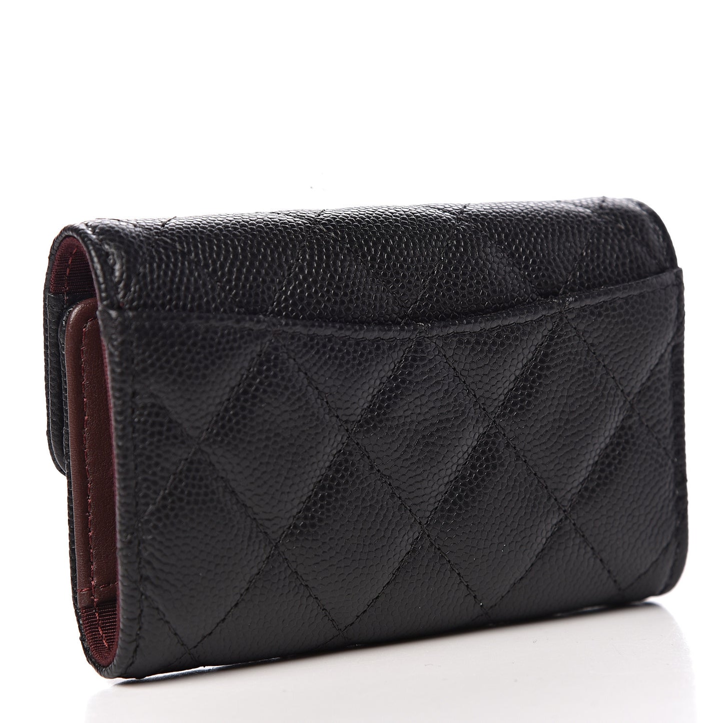 Caviar Quilted Classic 4 Key Holder Wallet Black