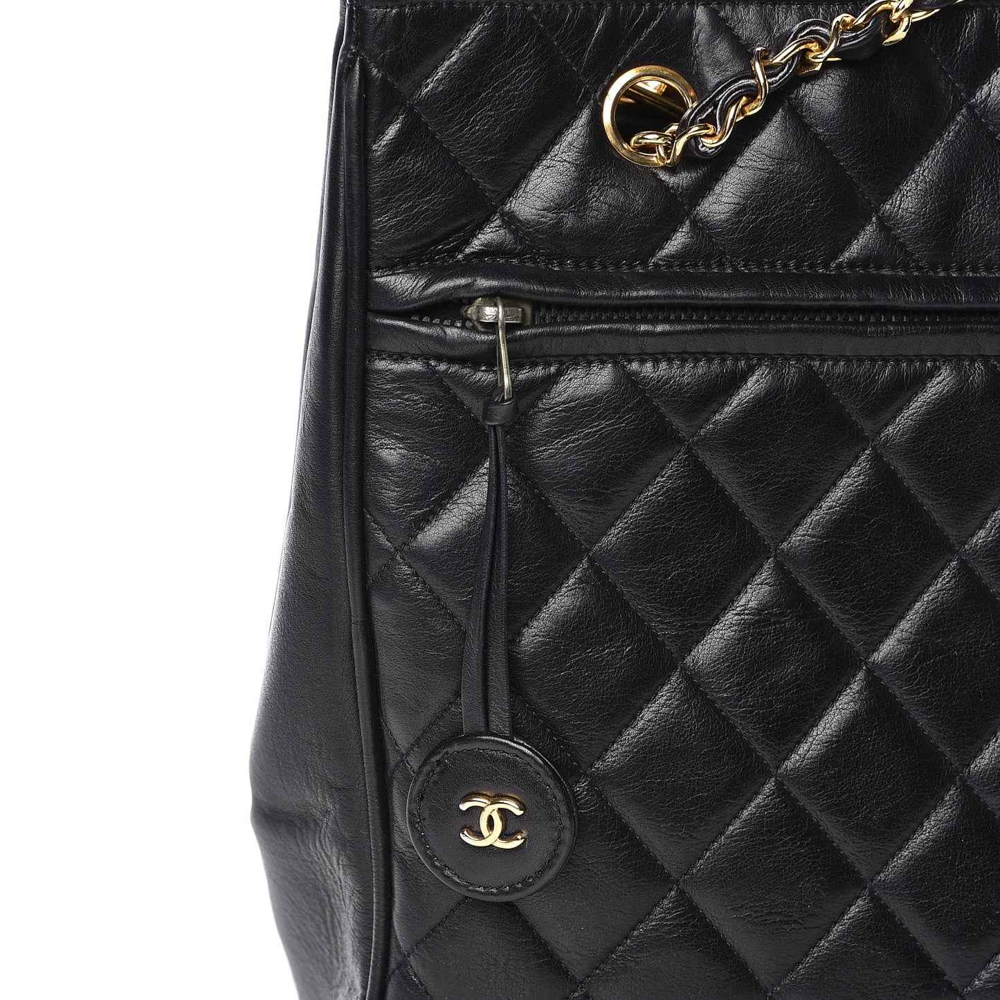 Lambskin Quilted Shoulder Bag Black