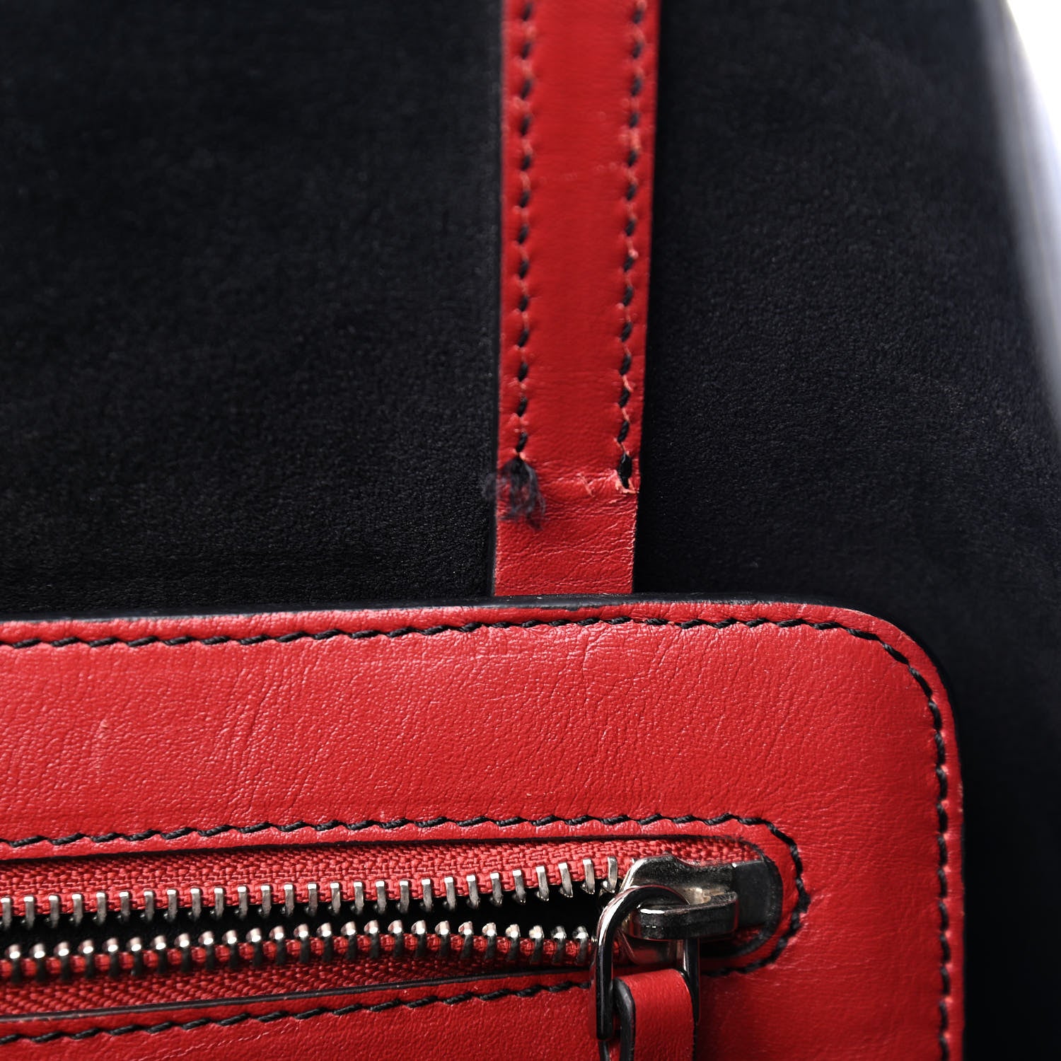 Alexander McQueen Calfskin Suede Butterfly Tote Red Black Beige 7 of 9