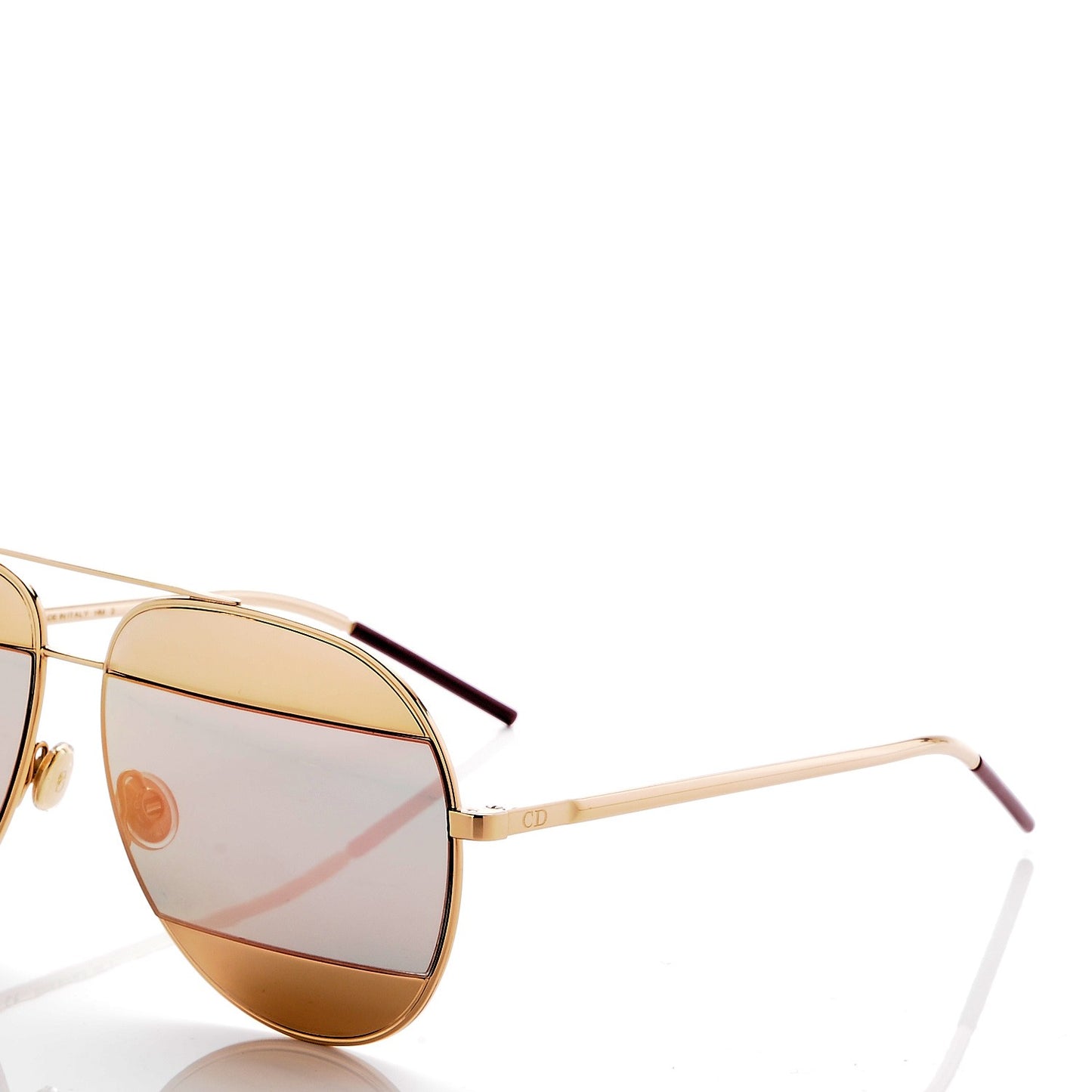 Split 1 Aviator Sunglasses Rose Gold