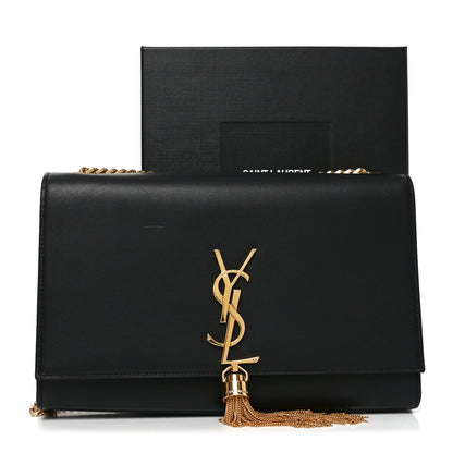 Saint Laurent Smooth Calfskin Medium Classic Monogram Kate Tassel Satchel Black 10 of 10