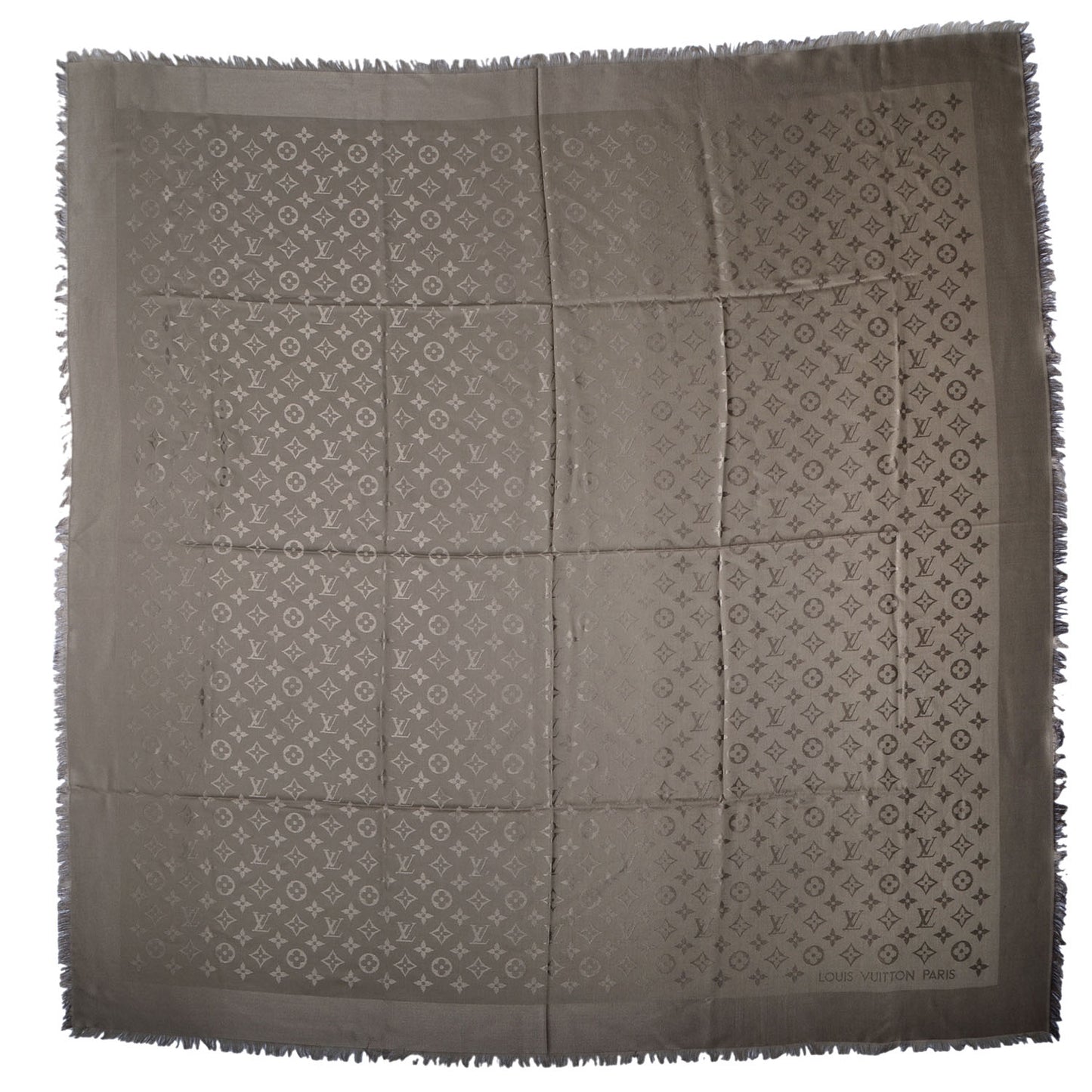Silk Wool Monogram Shawl Verone