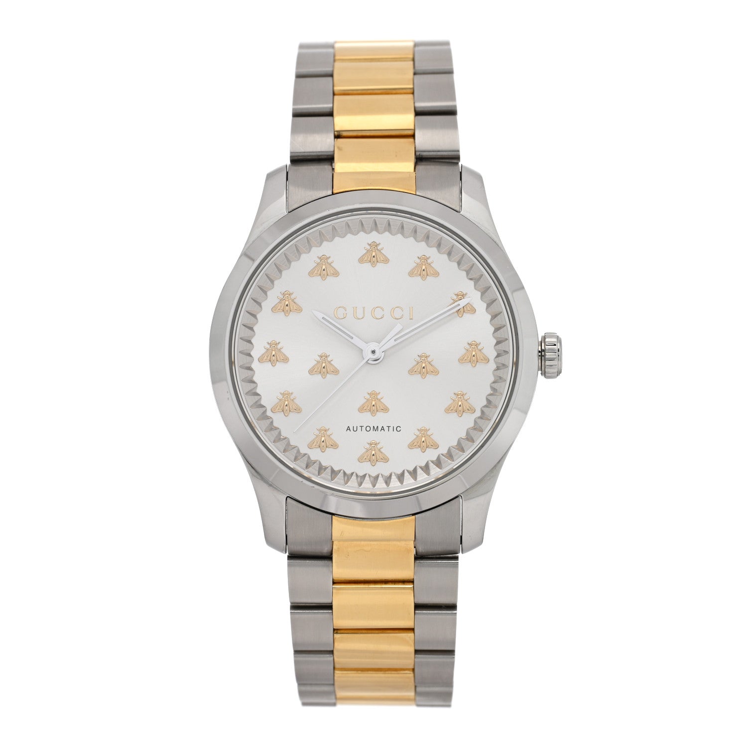 Gucci Stainless Steel 38mm G-Timeless Two Tone Bee Automatic Watch Silver 1 of 4