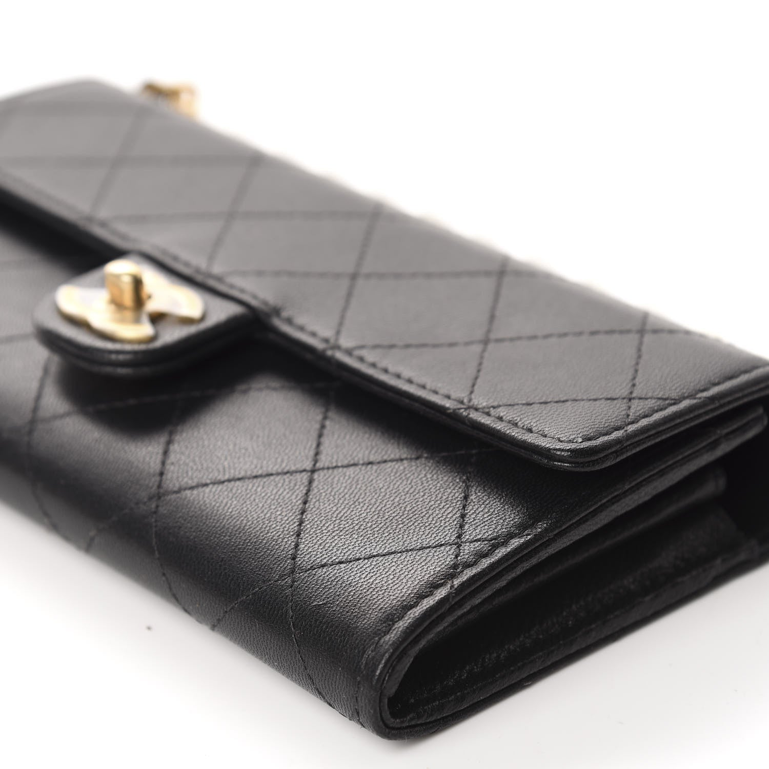 Chanel Goatskin Quilted Chic Pearls Clutch With Chain Black 7 of 12