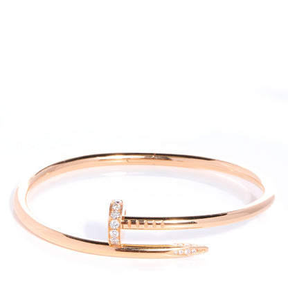 Cartier 18K Pink Gold Diamond Juste Un Clou Bracelet 17 1 of 7
