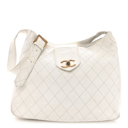 Chanel Lambskin Stitched Shoulder Bag White 1 of 13